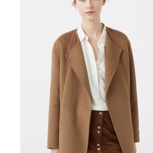Beautiful camel “handmade” wool mango coat NWT